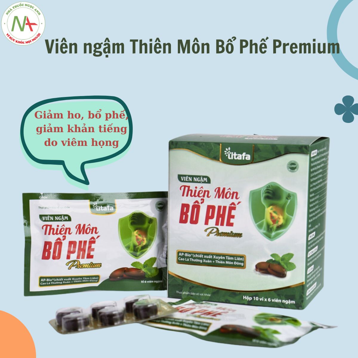 Viên ngậm Thiên Môn Bổ Phế Premium