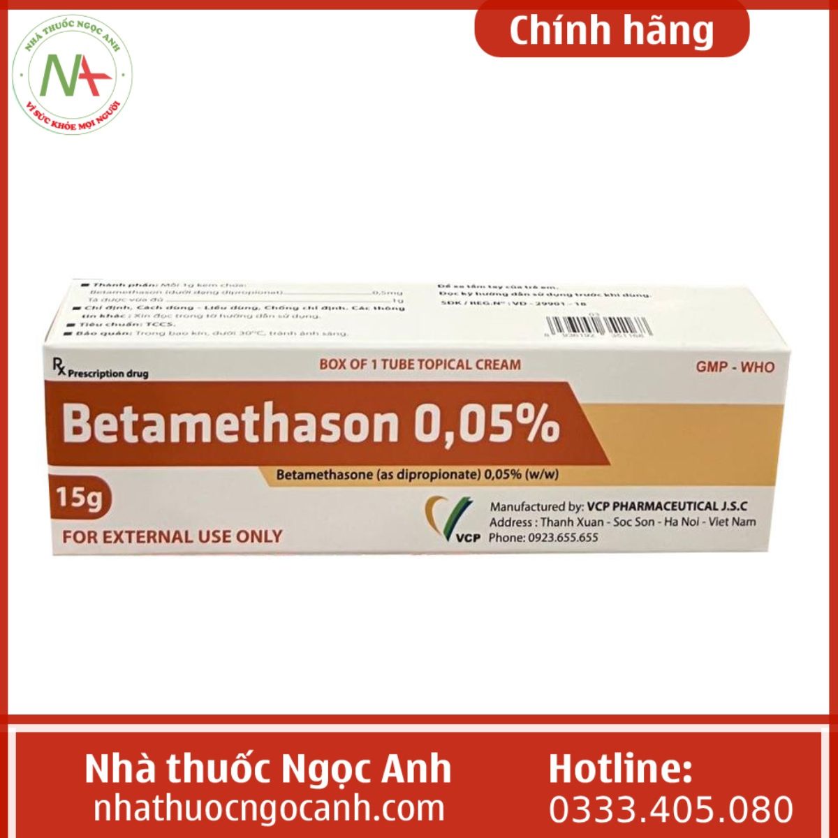 Betamethason 0.05% VCP