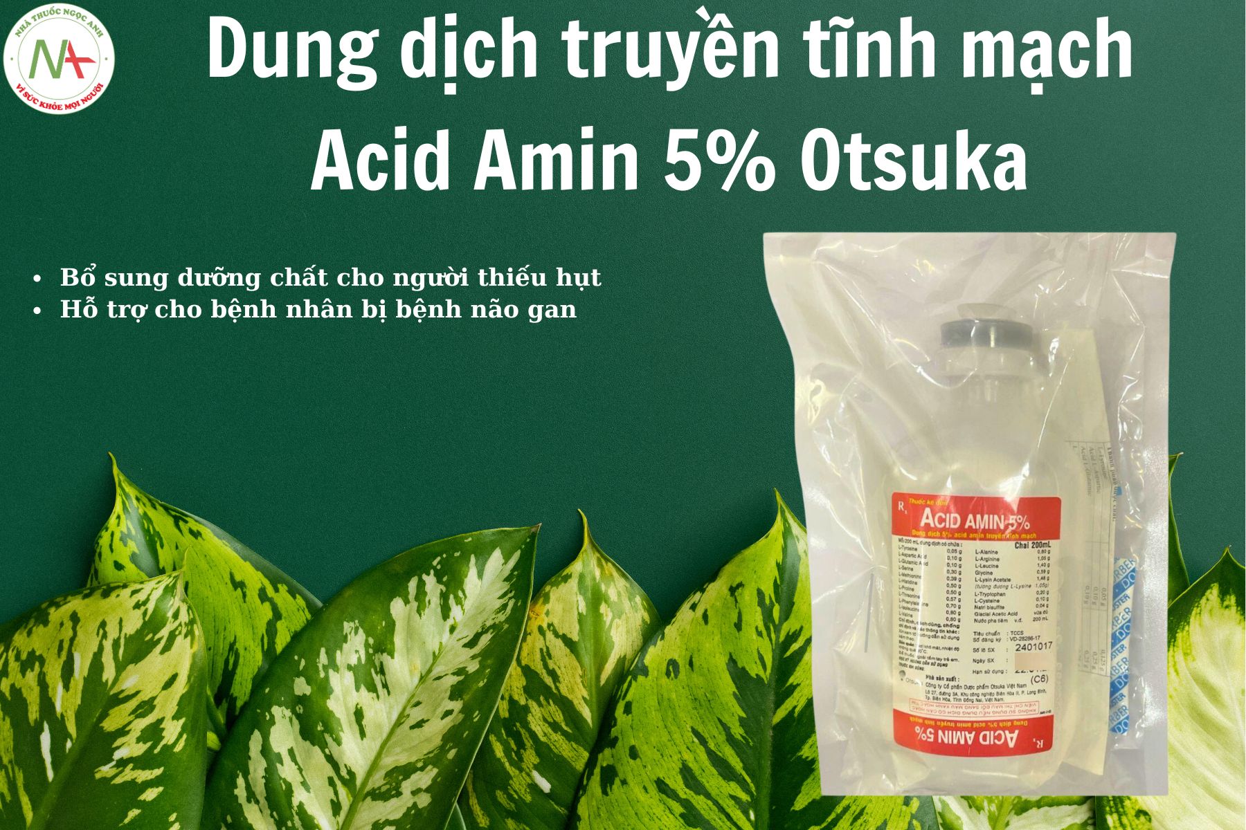 Dung dịch truyền tĩnh mạch Acid Amin 5% Otsuka