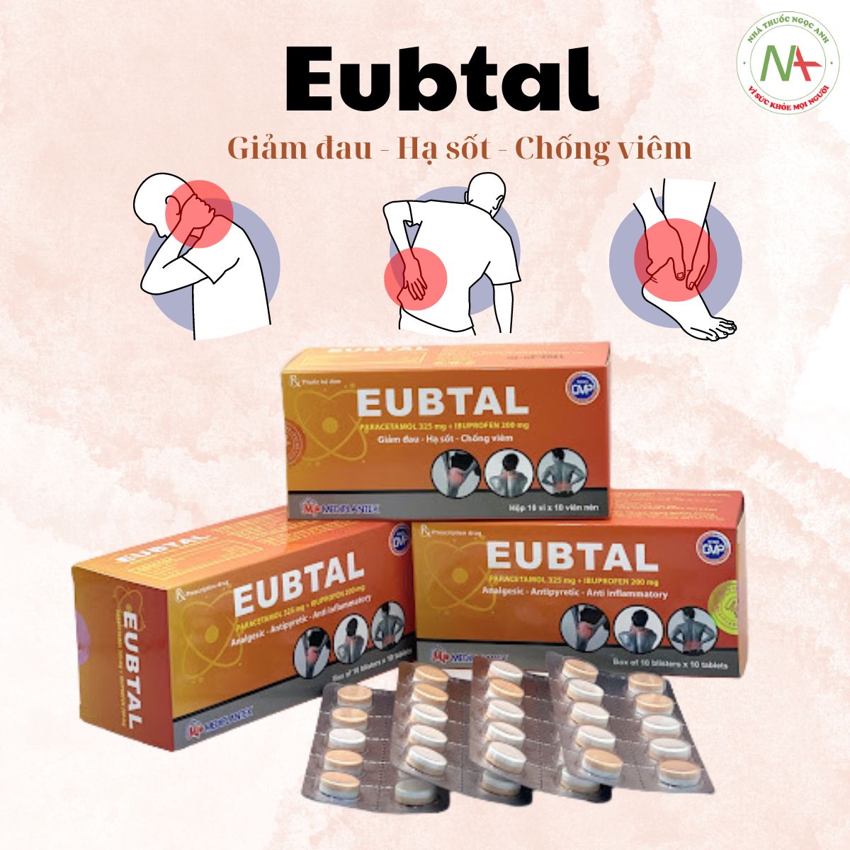 Thuốc giảm đau, hạ sốt, chống viêm Eubtal