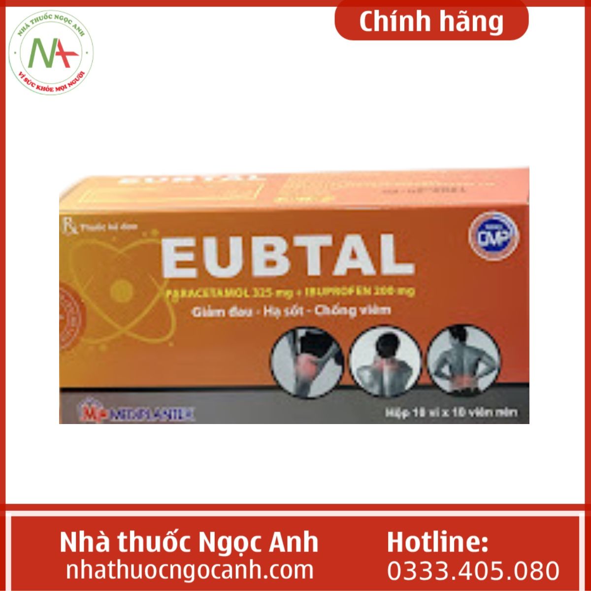 Thuốc giảm đau, hạ sốt, chống viêm Eubtal