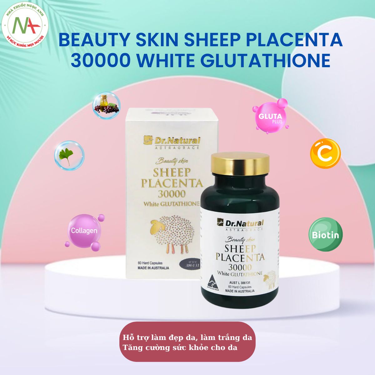 Beauty Skin Sheep Placenta 30000 White Glutathione