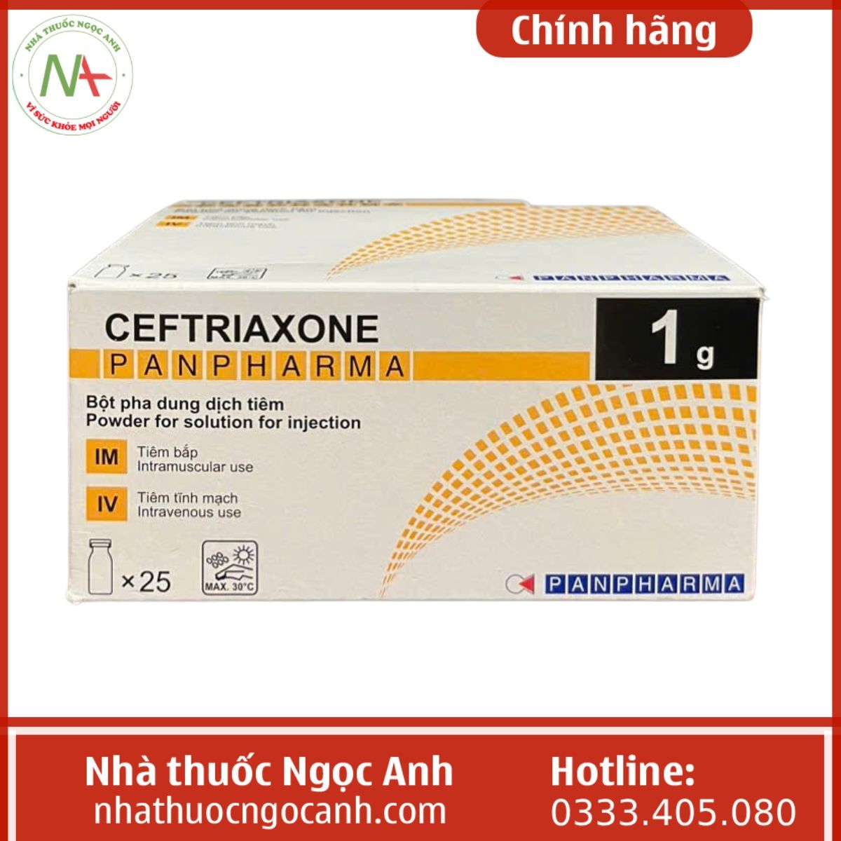 Ceftriaxone Panpharma 1g