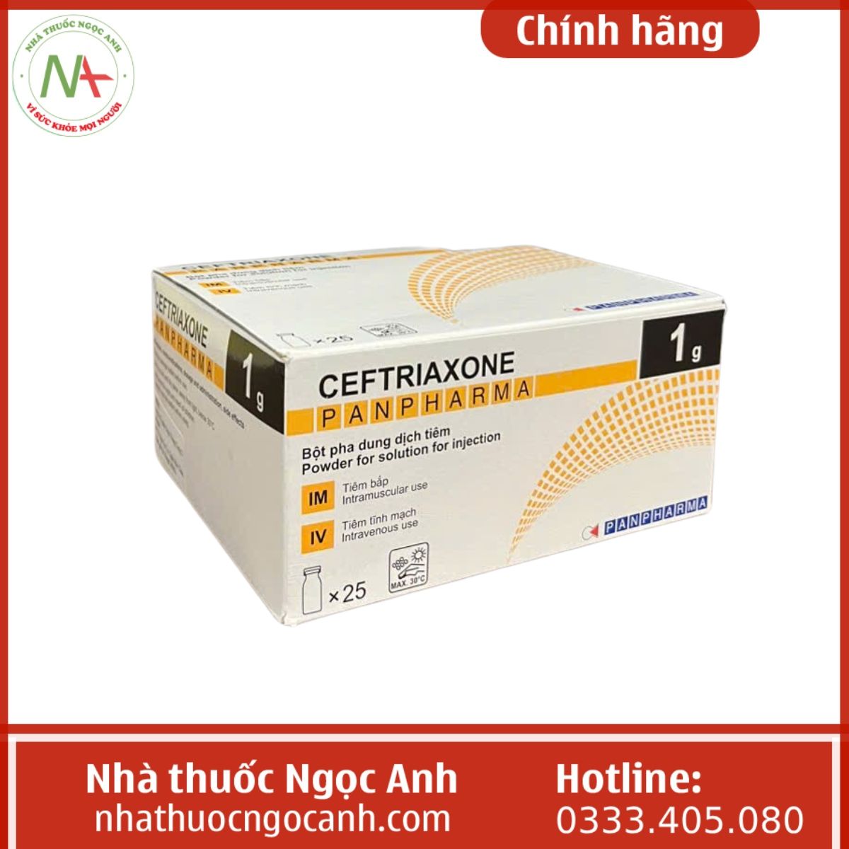 Ceftriaxone Panpharma 1g