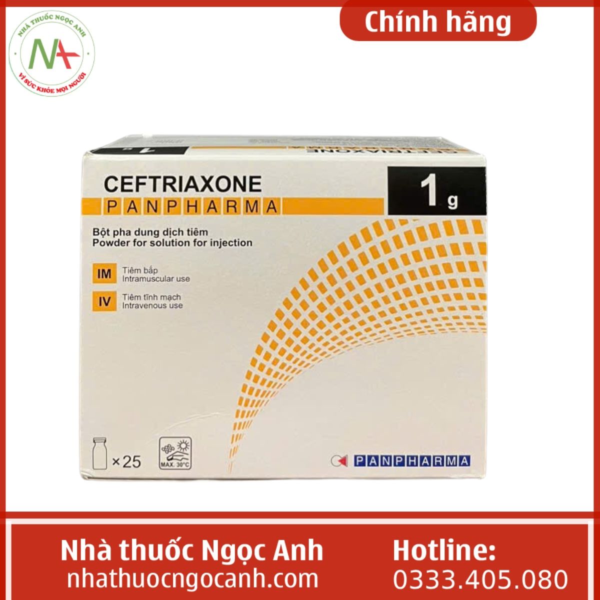 Ceftriaxone Panpharma 1g