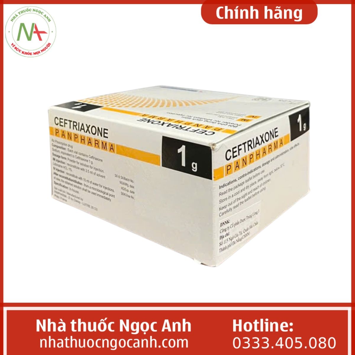 Ceftriaxone Panpharma 1g