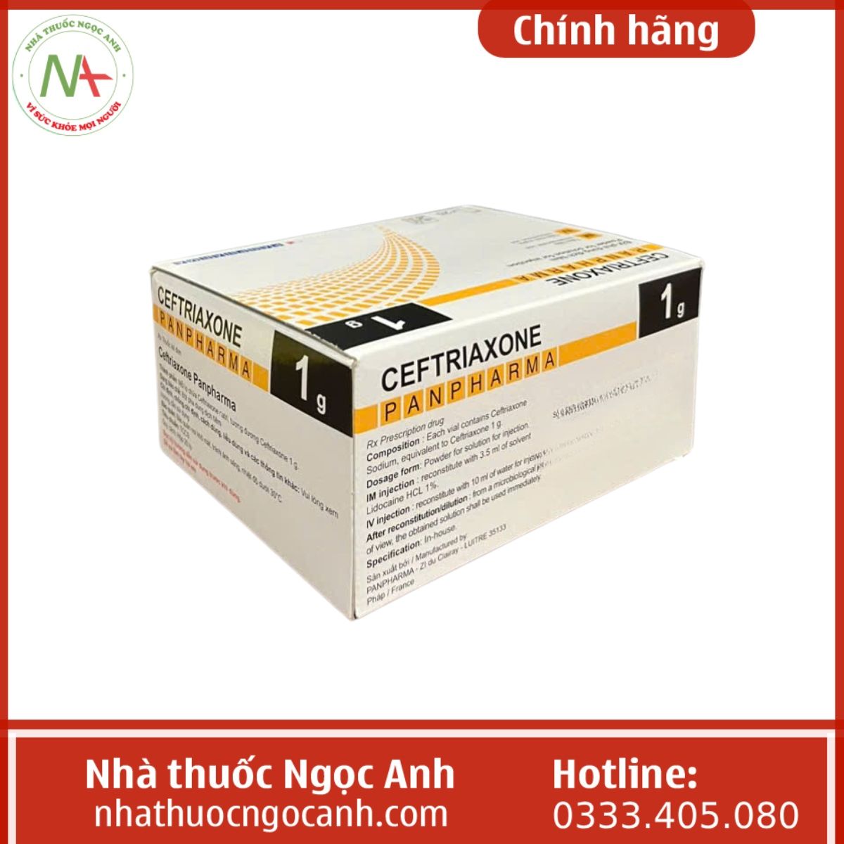 Ceftriaxone Panpharma 1g