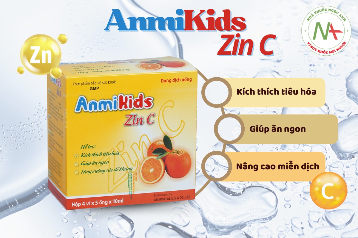 AnmiKids Zin C hỗ trợ kích thích tiêu hóa, giúp ăn ngon và tăng cường đề kháng