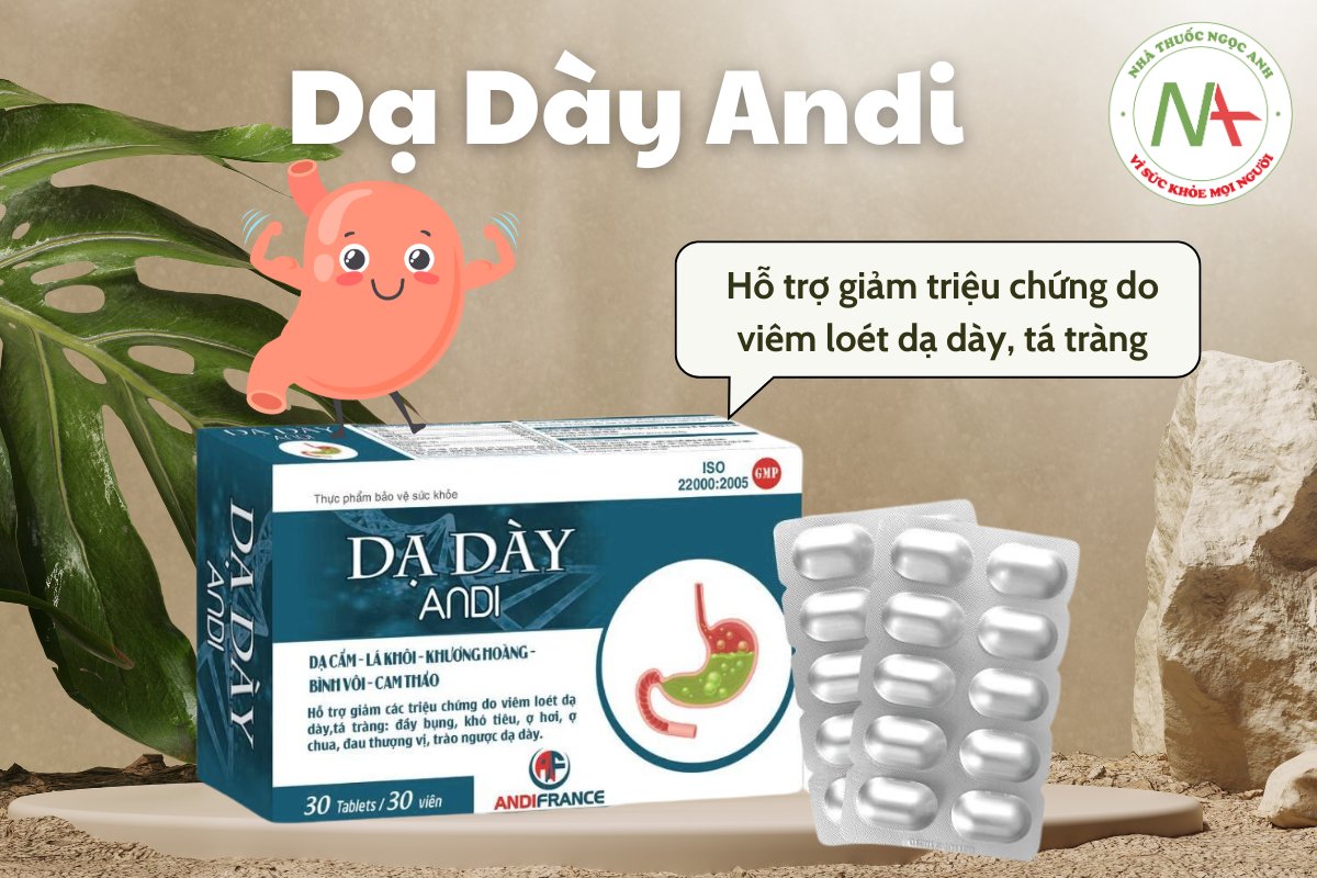 Dạ Dày Andi hỗ trợ giảm triệu chứng do viêm loét dạ dày, tá tràng gây ra