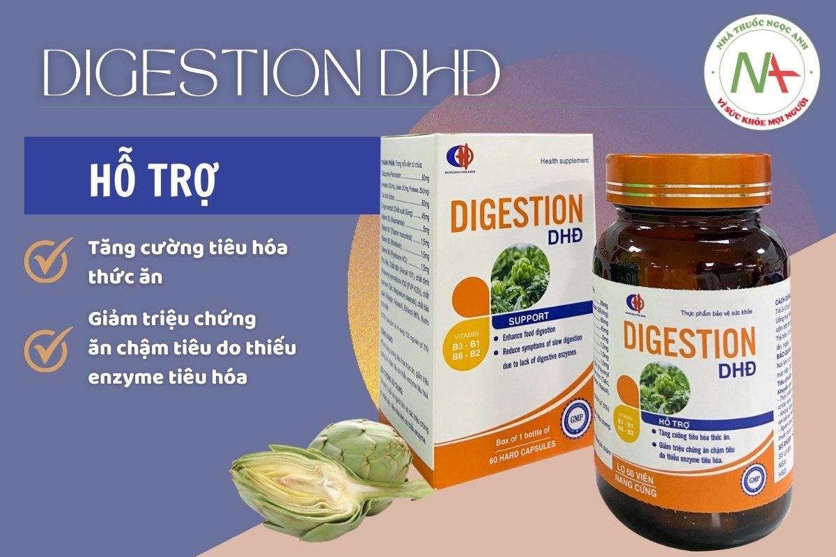 Digestion DHĐ hỗ trợ tăng cường tiêu hóa và cải thiện chứng chậm tiêu do thiếu hụt enzyme tiêu hóa