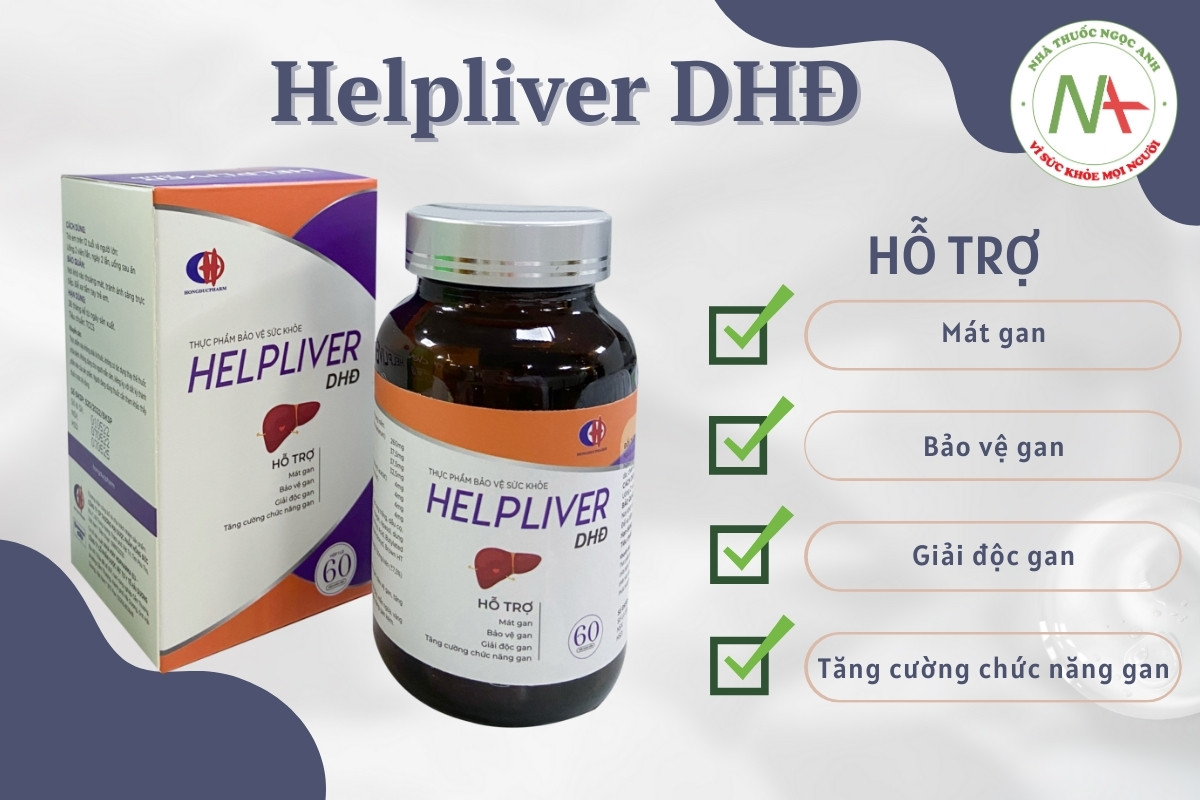 Helpliver DHĐ hỗ trợ chức năng gan, hỗ trợ bảo vệ, giải độc và làm mát gan