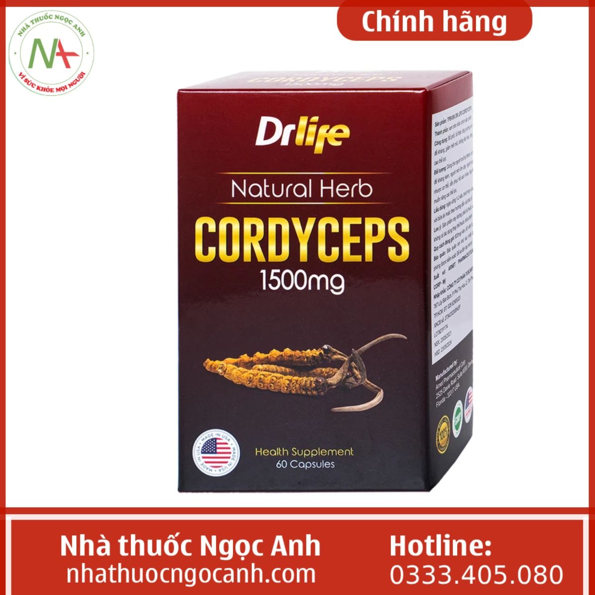 Drlife Natural Herb Cordyceps 1500mg