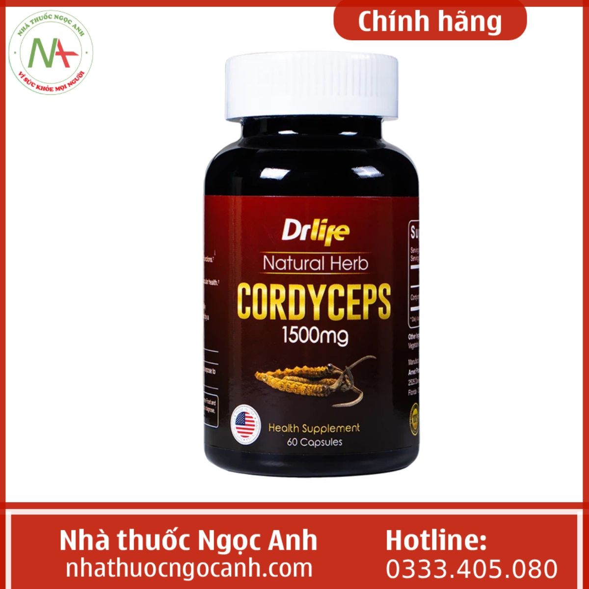 Drlife Natural Herb Cordyceps 1500mg