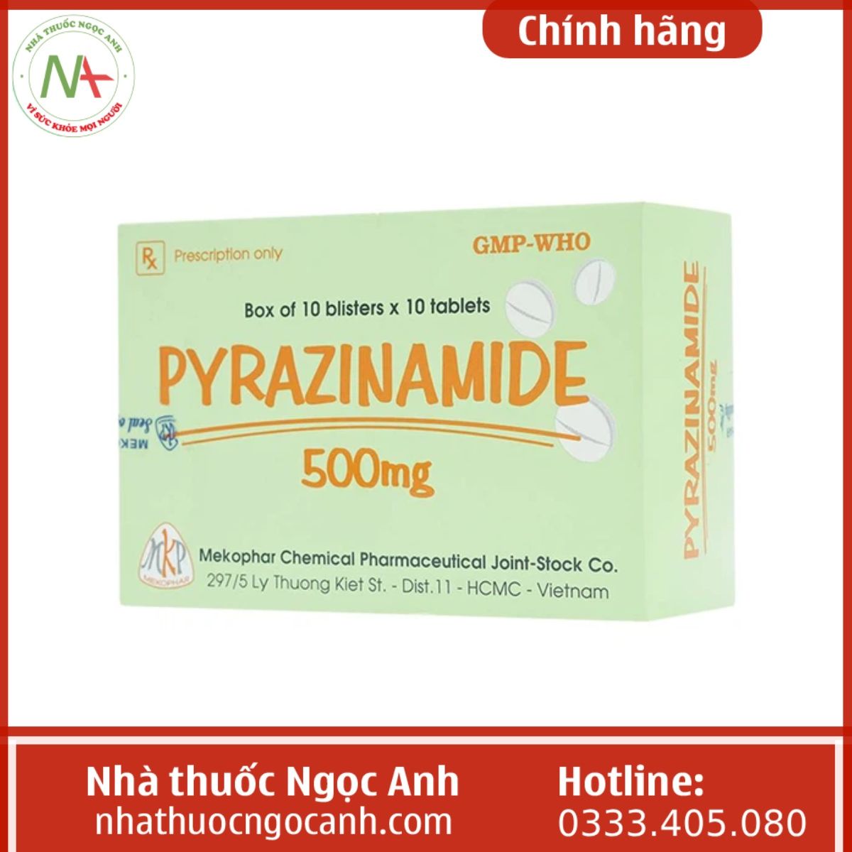 Pyrazinamide 500mg Mekophar