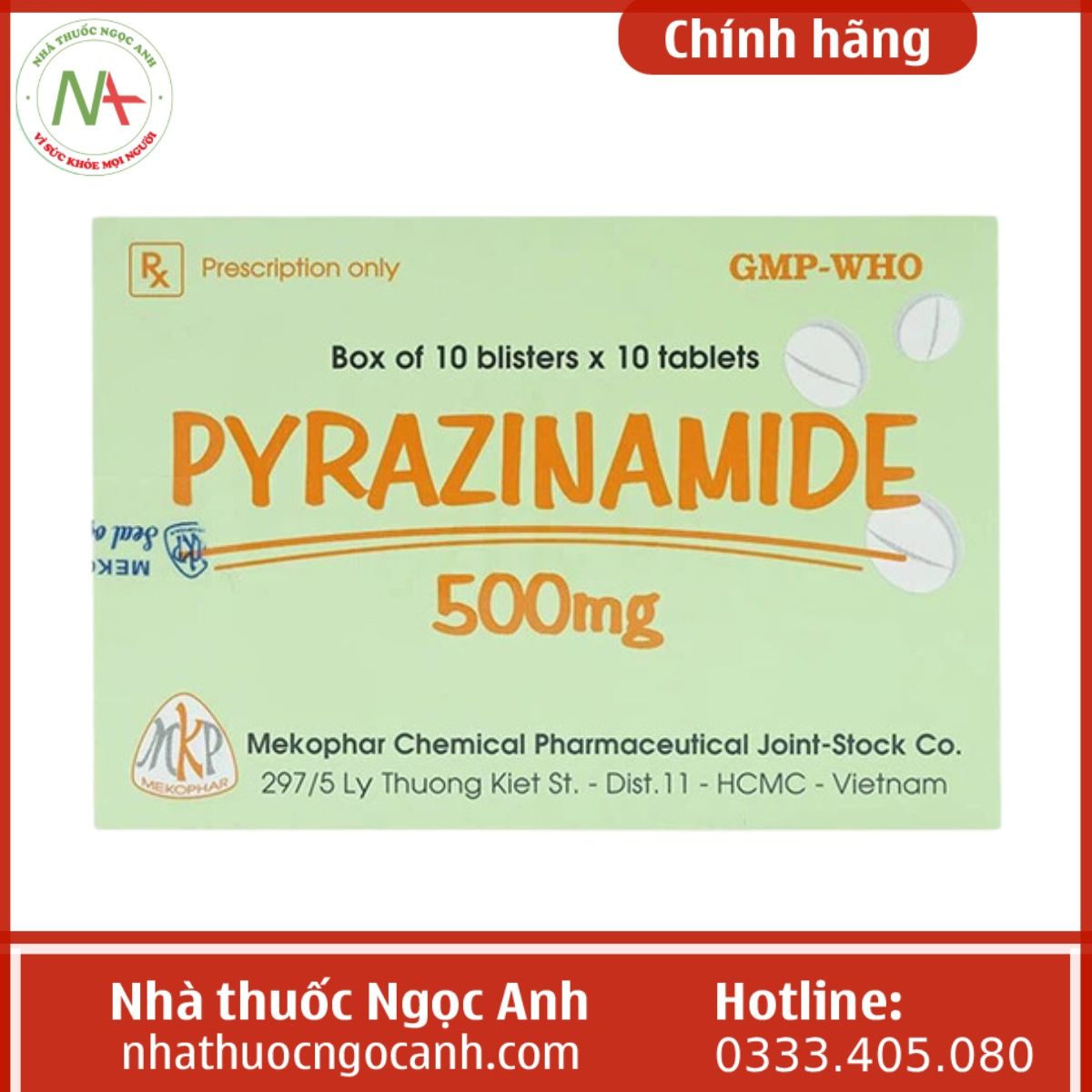 Pyrazinamide 500mg Mekophar