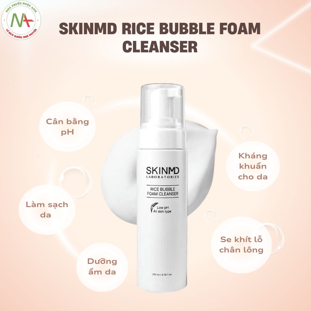 SkinMD Rice Bubble Foam Cleanser