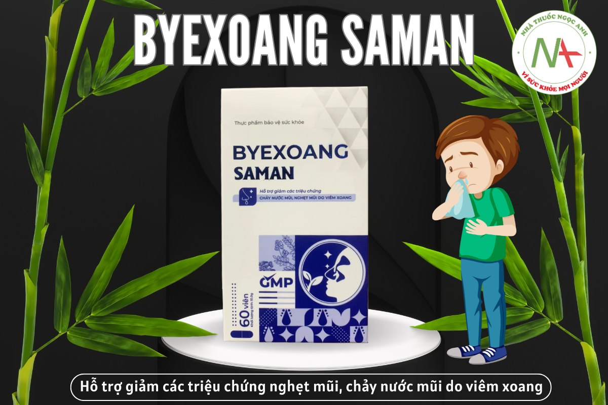 Byexoang Saman hỗ trợ cải thiện biểu hiện nghẹt mũi hoặc chảy nước mũi do viêm xoang