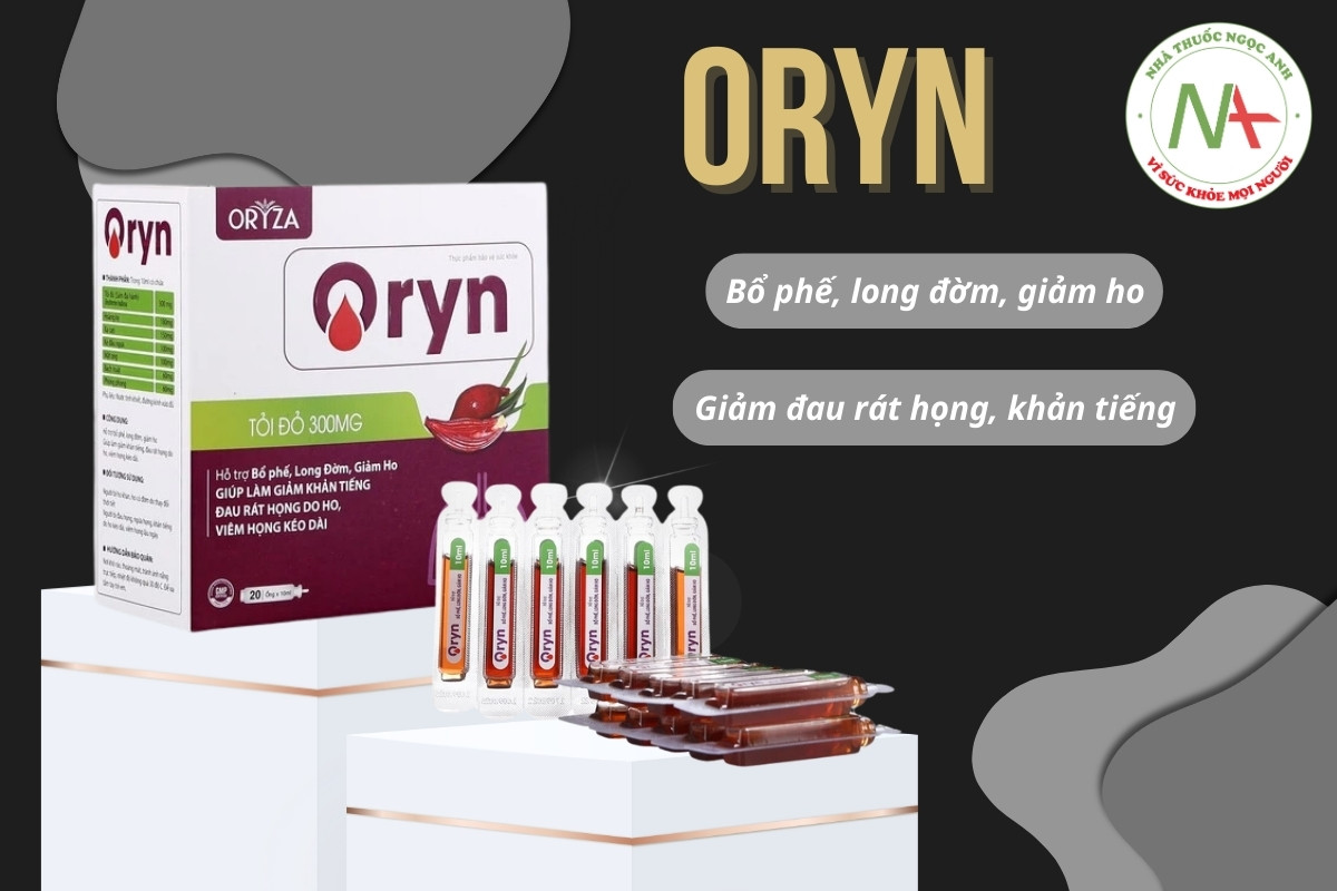 Oryn hỗ trợ giảm ho, long đờm, giảm đau rát họng và khản tiếng