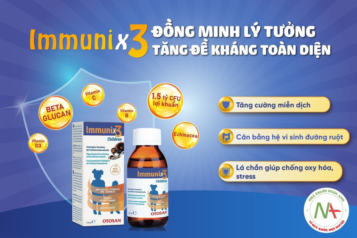 Siro tăng đề kháng cho trẻ Immunix3 Children nhập khẩu nguyên hộp từ Ý