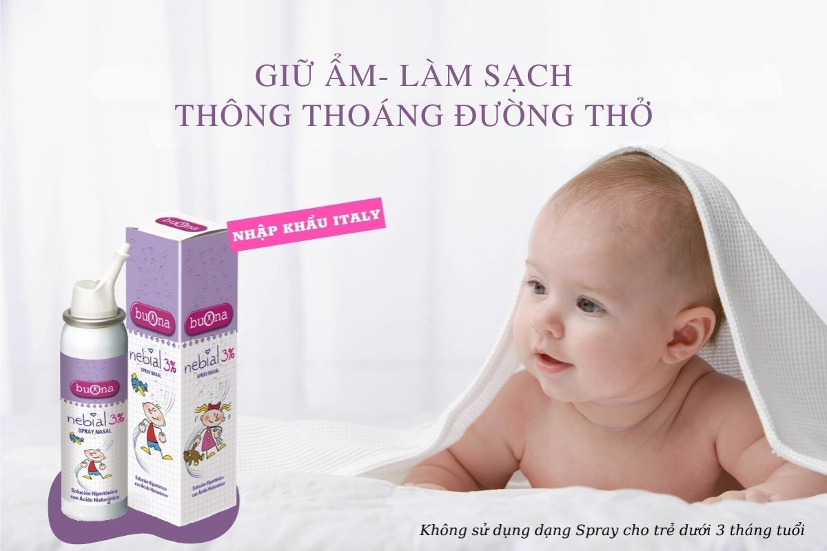 Xịt mũi cho bé sơ sinh Nebial 3%