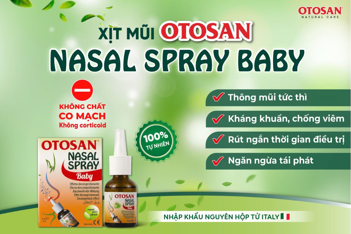 Xịt mũi cho bé dưới 1 tuổi Otosan Baby