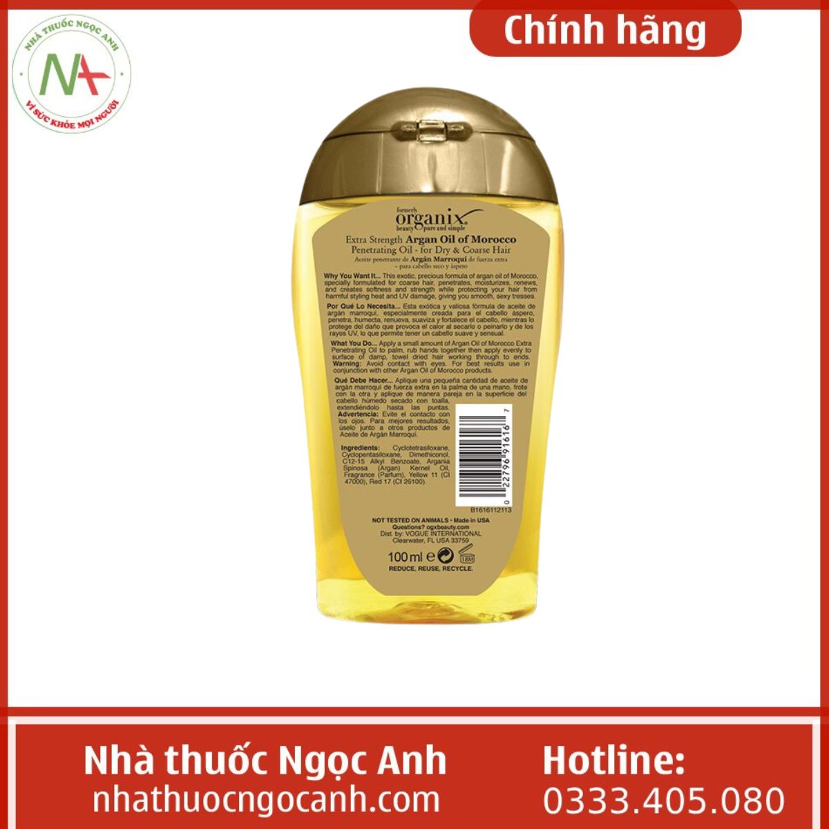 Dầu dưỡng tóc Renewing+ Argan Oil