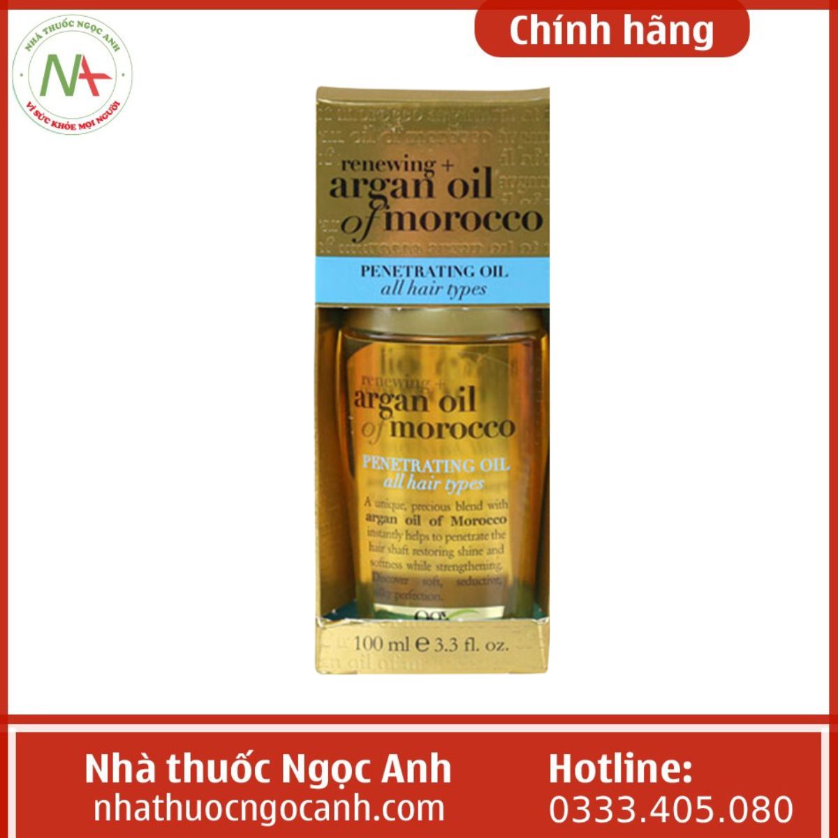 Dầu dưỡng tóc Renewing Argan Oil Of Morocco 100ml