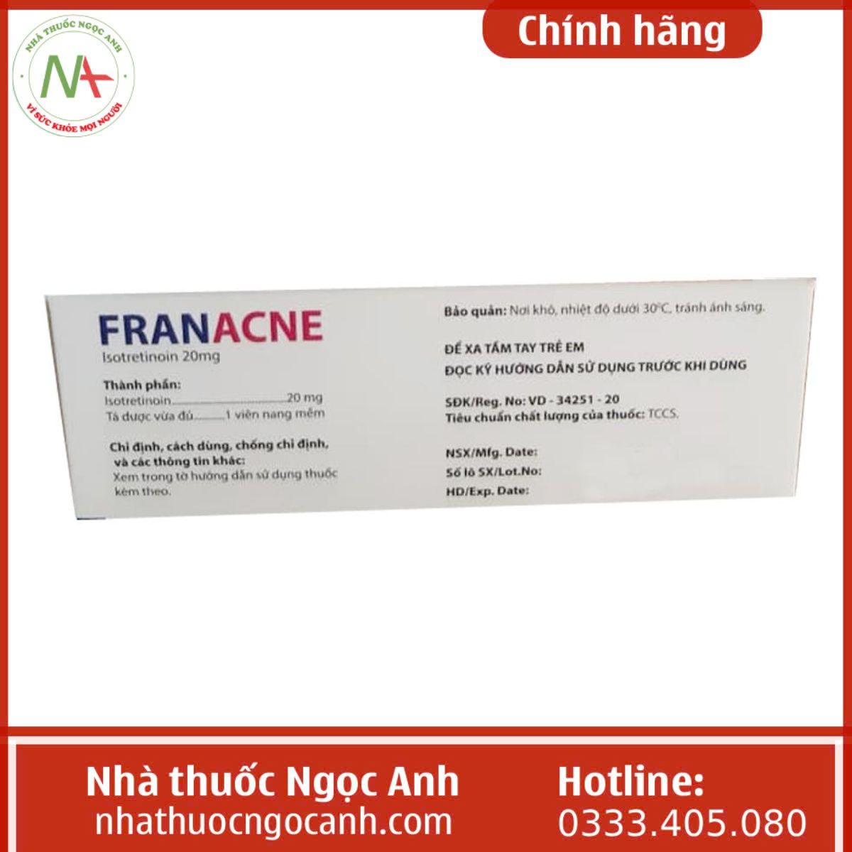 thuốc Franacne 20mg