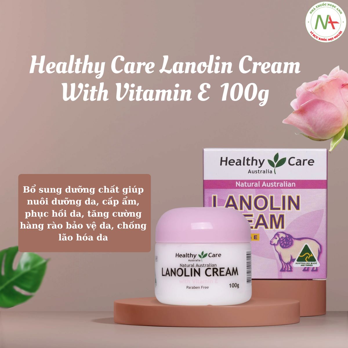 Healthy Care Lanolin Cream With Vitamin E 100g