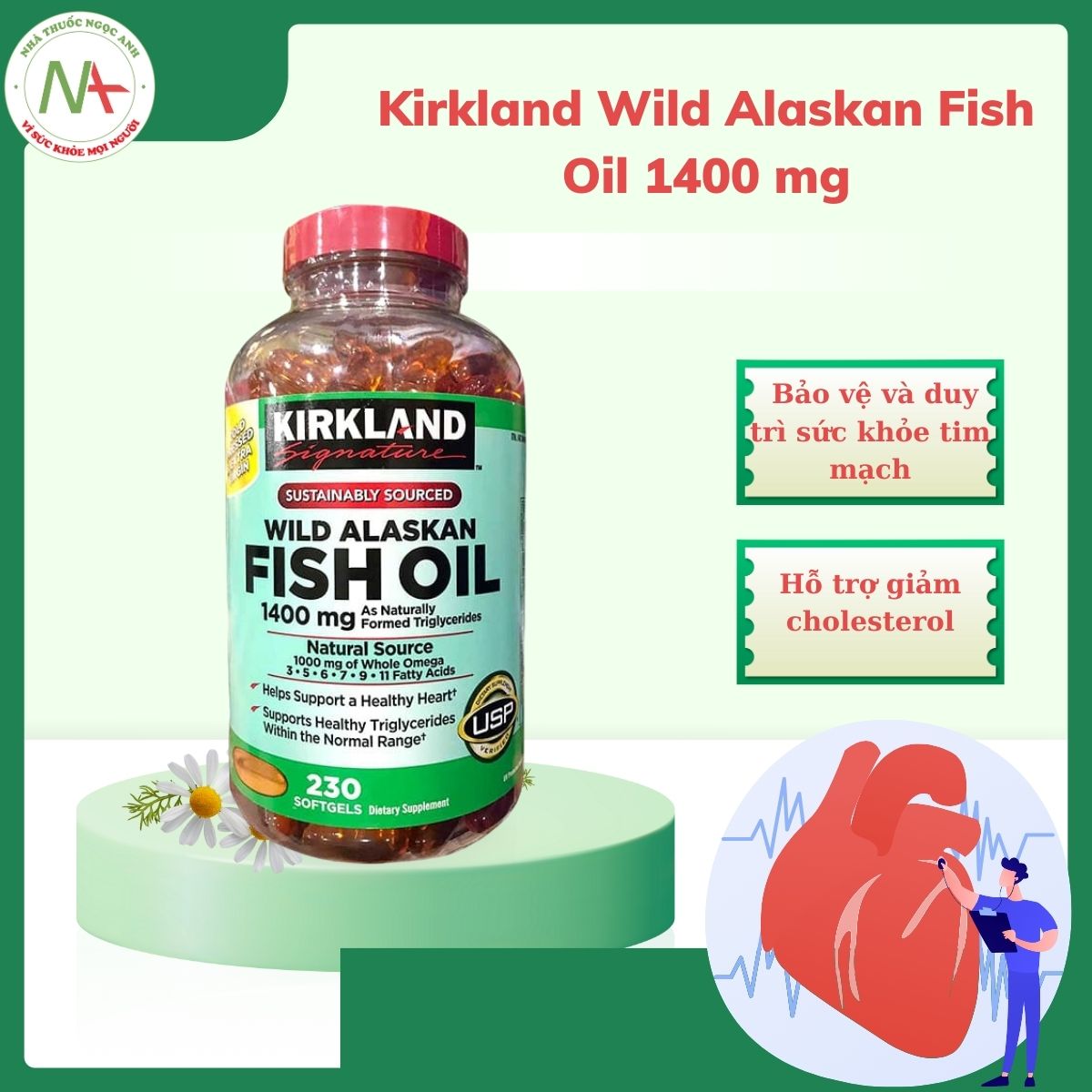 Kirkland Wild Alaskan Fish Oil 1400 mg