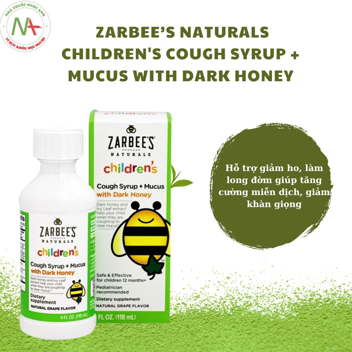  Zarbee’s Naturals Children's Cough Syrup + Mucus with Dark Honey