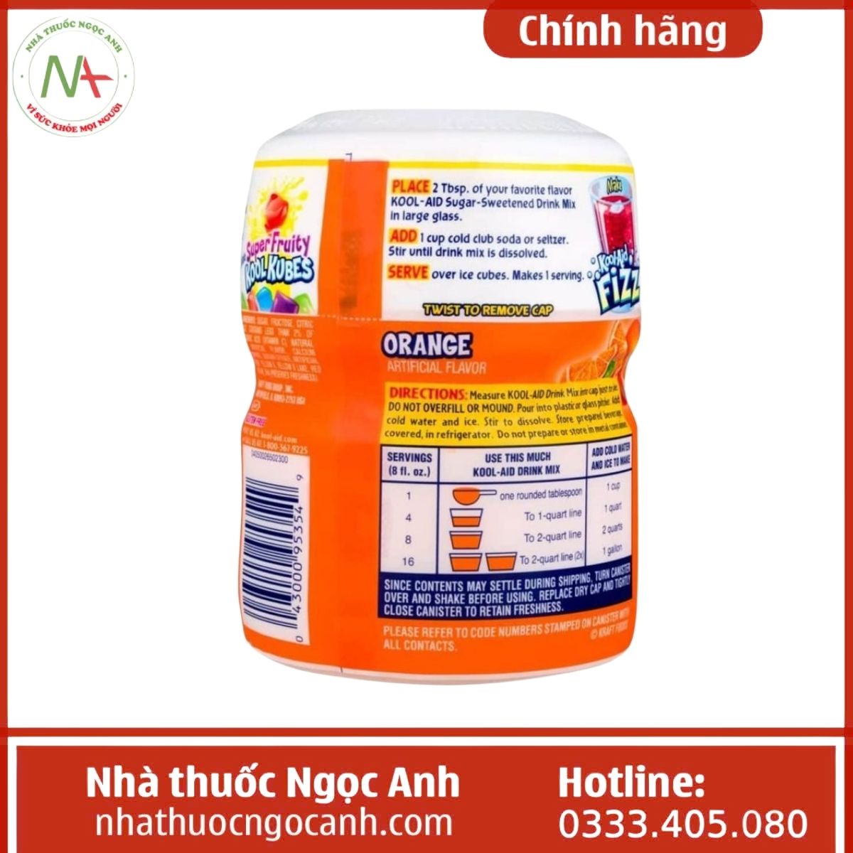 Bột pha nước trái cây Kool Aid