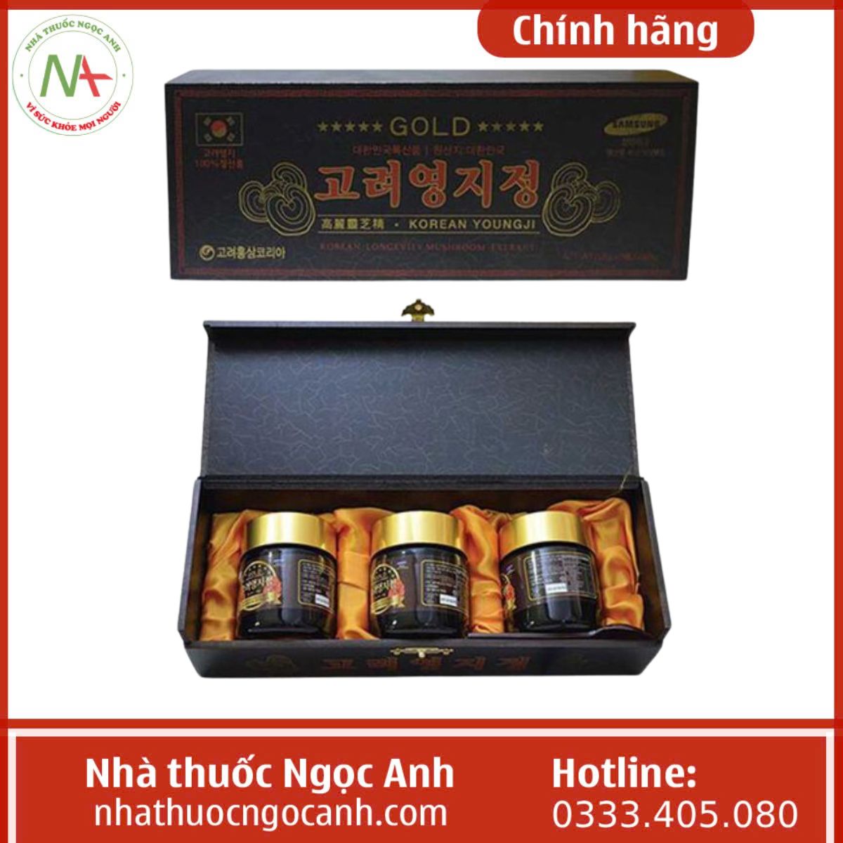 Cao linh chi GOLD Korean Youngji hộp gỗ đen