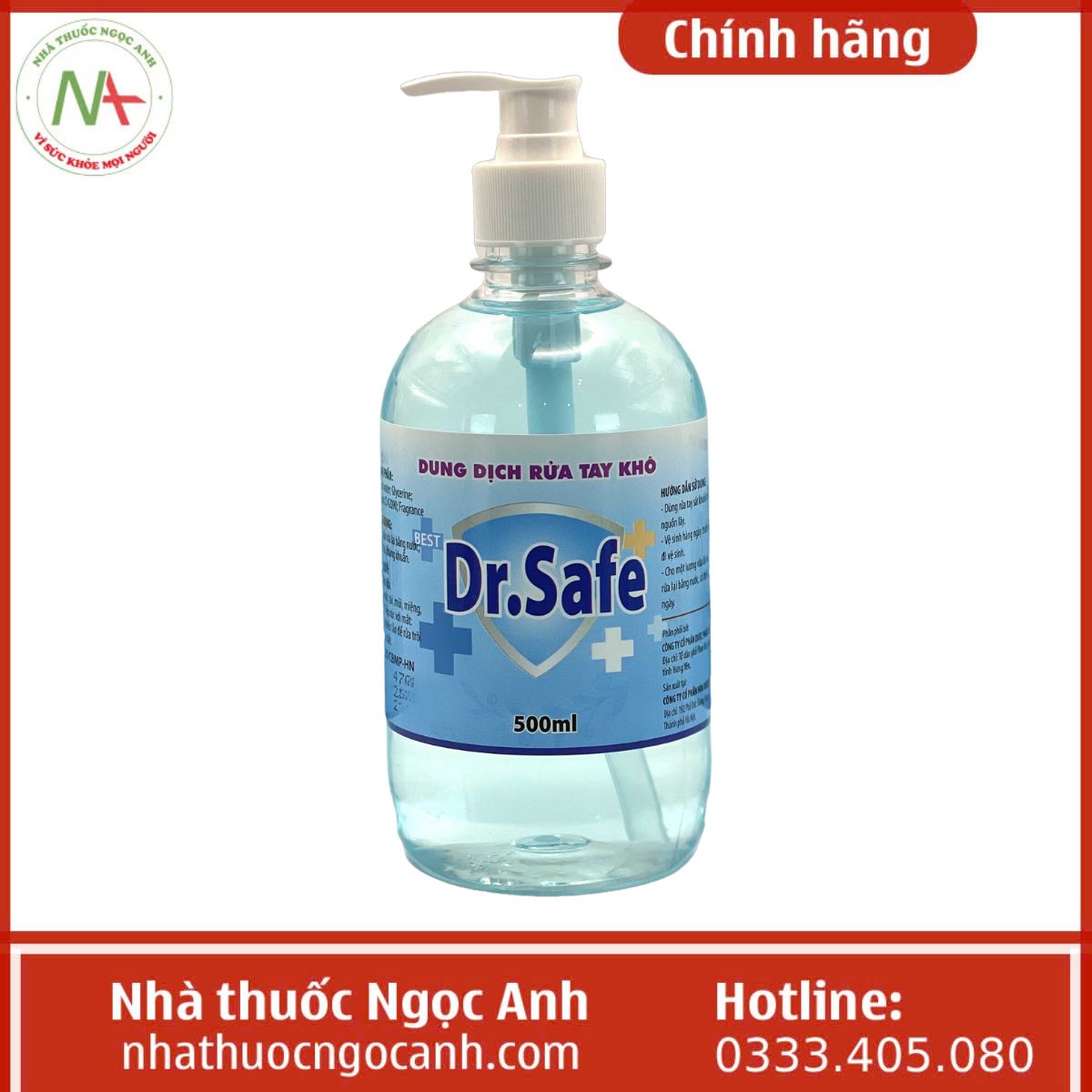 Dung dịch rửa tay khô Dr.Safe 500ml