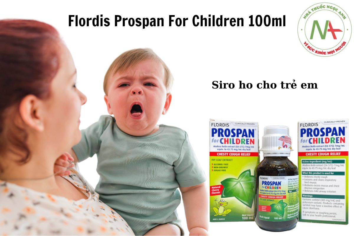 Flordis Prospan For Children 100ml giúp giảm nhanh các triệu chứng ho cho trẻ em