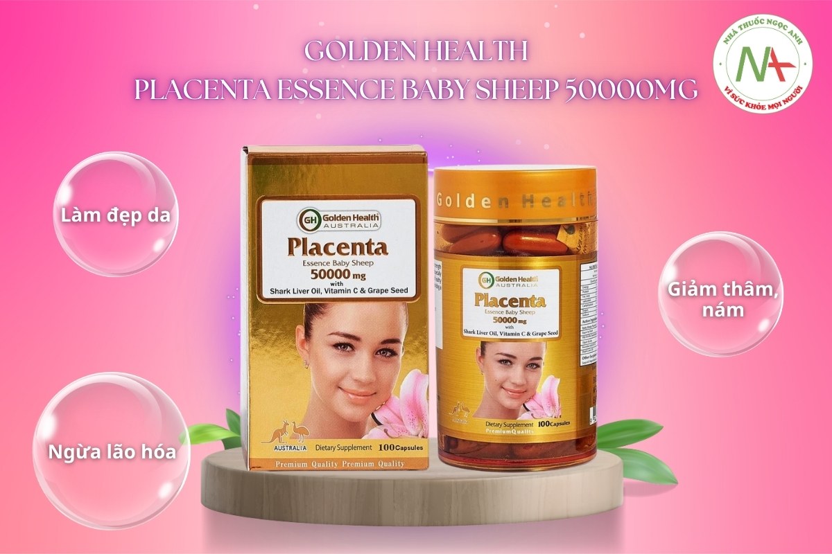 Golden Health Placenta Essence Baby Sheep 50000mg hỗ trợ ngăn ngừa lão hóa da