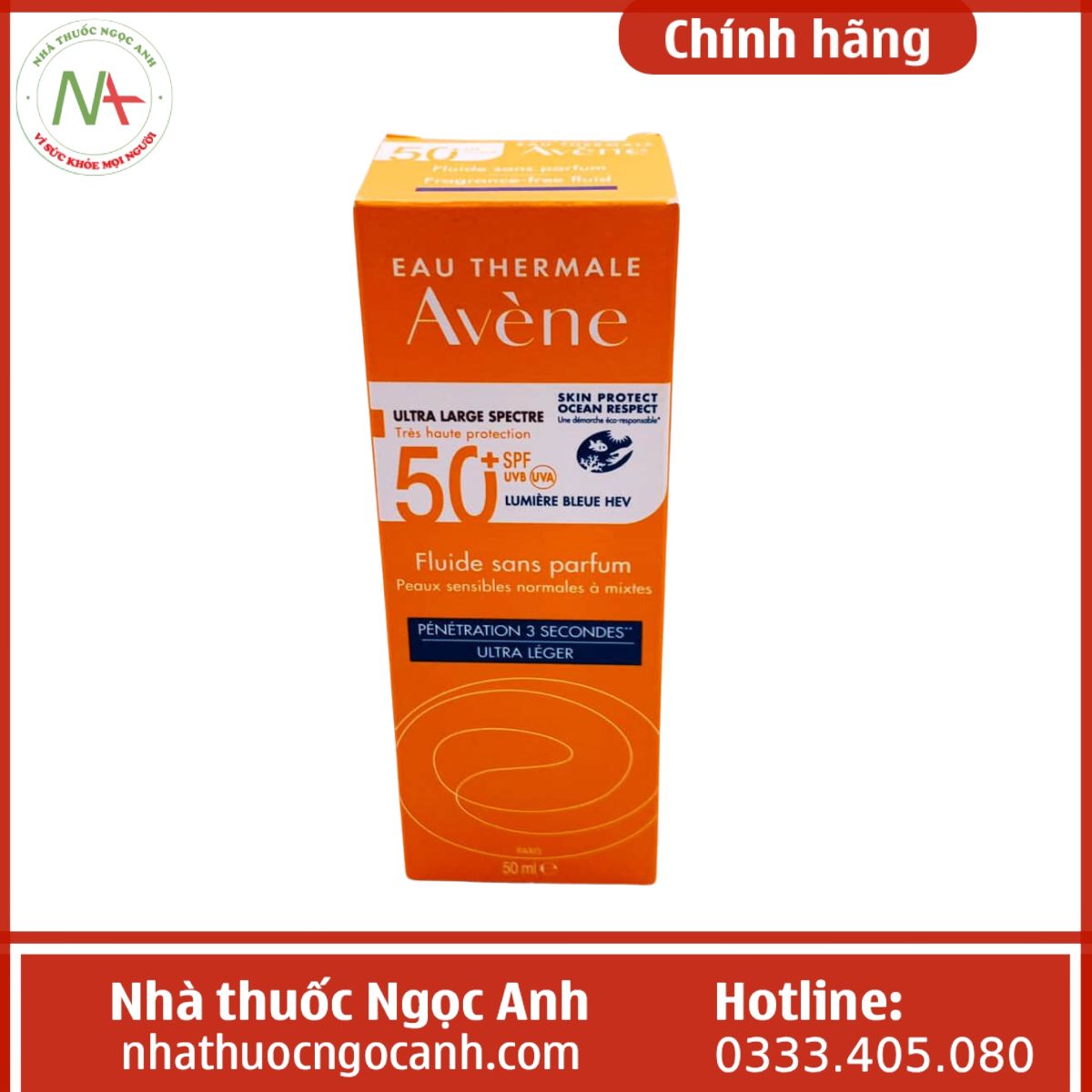 Kem chống nắng Avene Ultra Light Fluid SPF50+