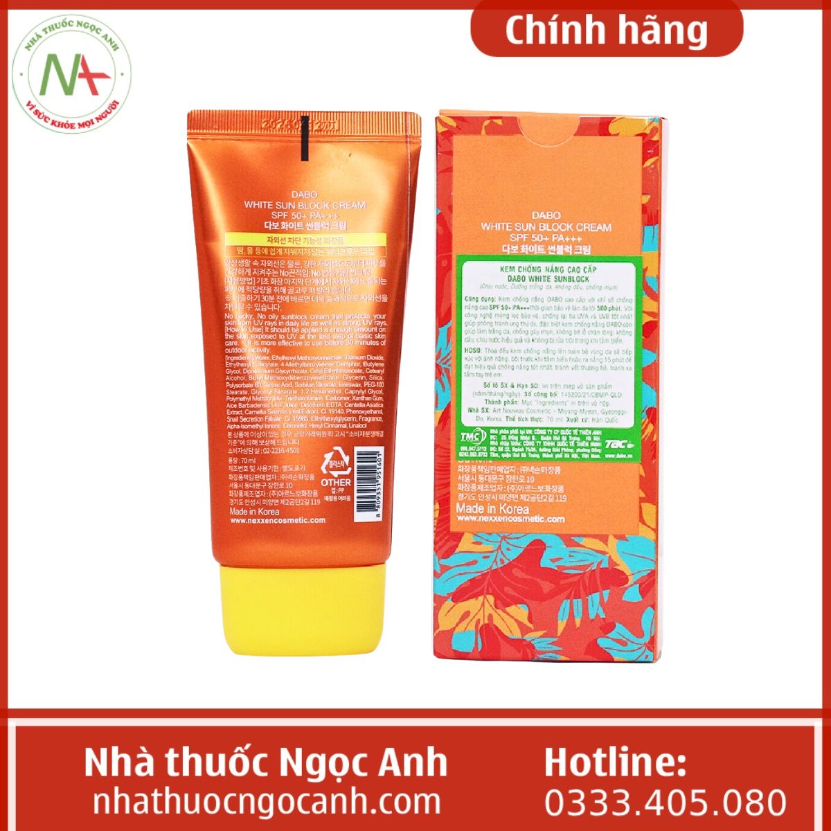 Kem chống nắng Dabo White Sunblock Cream