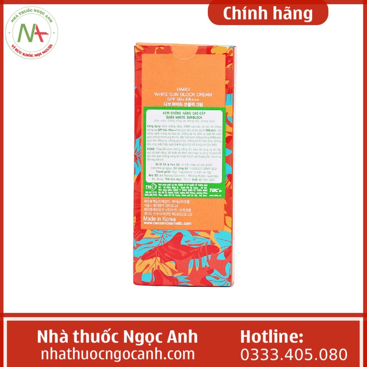 Kem chống nắng Dabo White Sunblock Cream