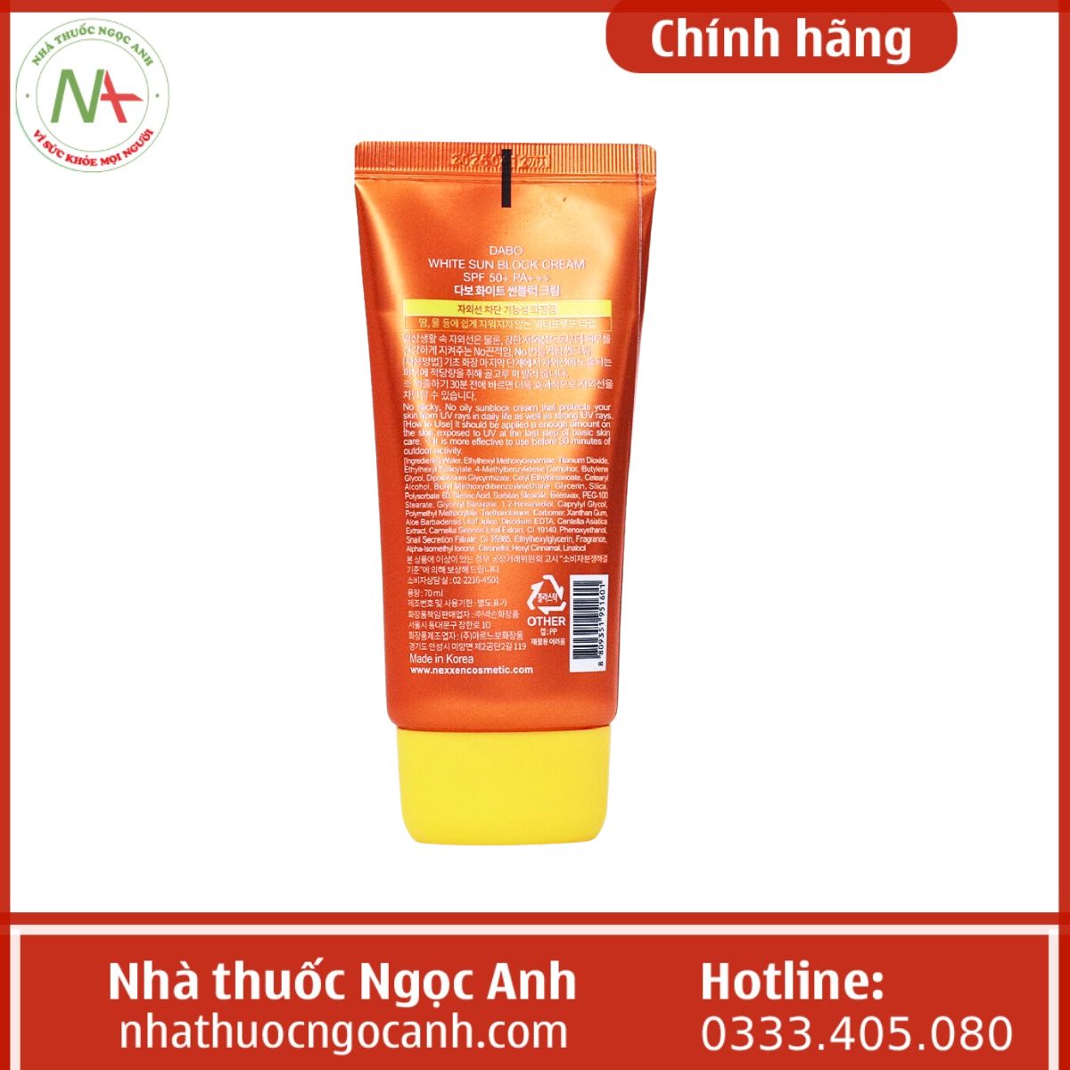 Kem chống nắng Dabo White Sunblock Cream