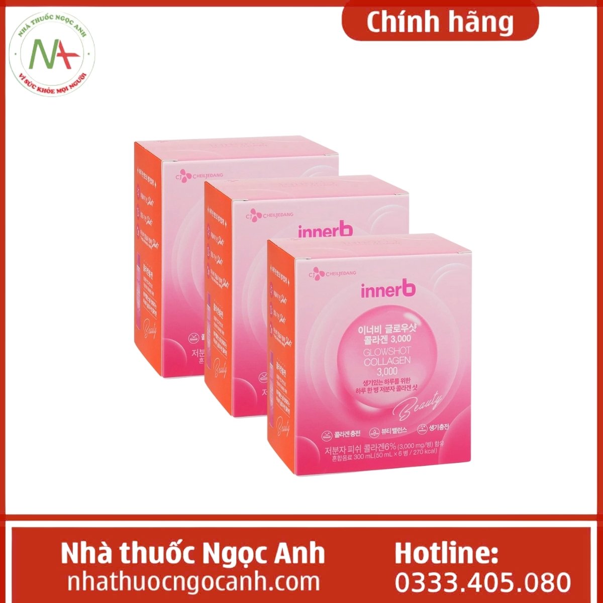 Nước uống Innerb Glowshot Collagen 3000mg