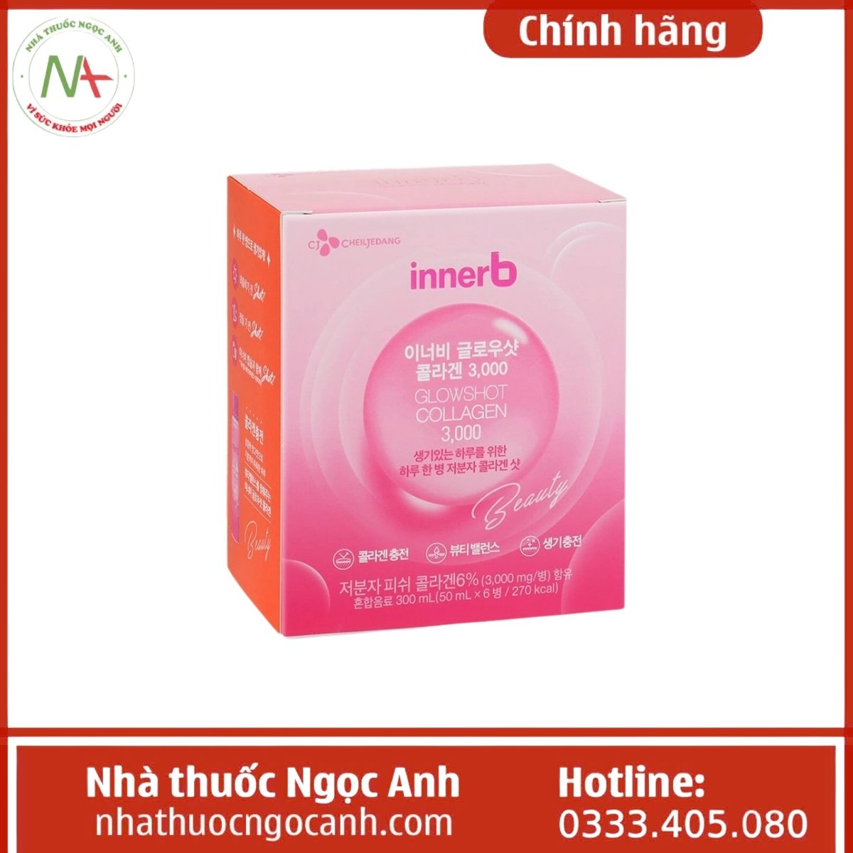 Nước uống Innerb Glowshot Collagen 3000mg