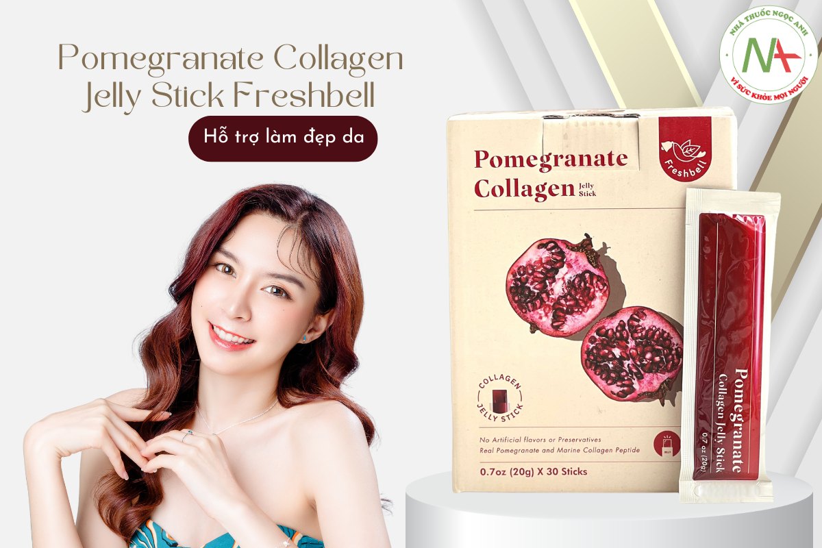 Pomegranate Collagen Jelly Stick Freshbell hỗ trợ làm đẹp da