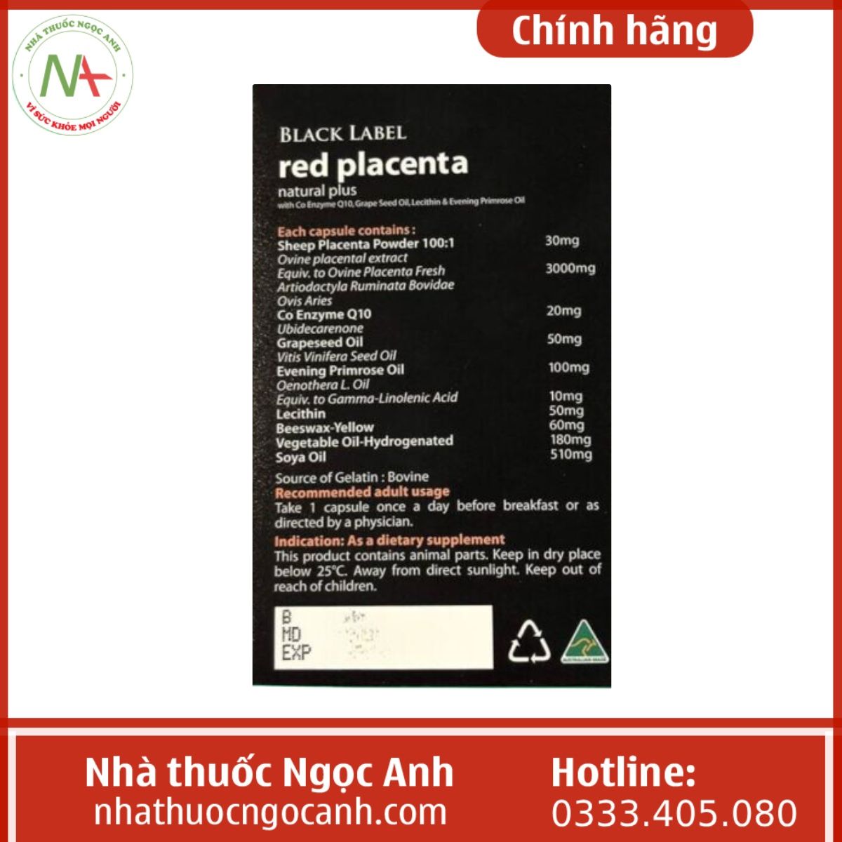 Rebirth Red Placenta 3000mg