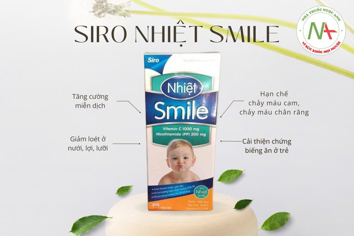 Siro Nhiệt Smile hỗ trợ cải thiện miễn dịch, hồi phục vết loét ở nướu, lợi và lưỡi