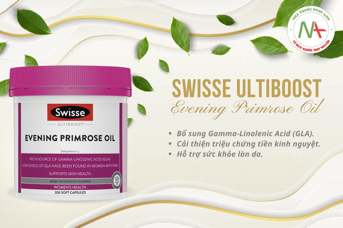 Swisse Ultiboost Evening Primrose Oil hỗ trợ giảm triệu chứng tiền kinh nguyệt