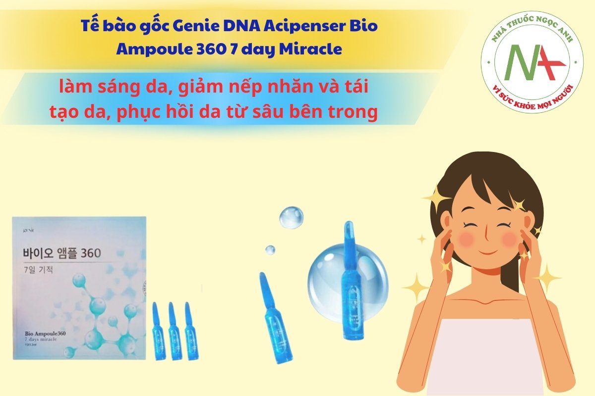 Tế bào gốc Genie DNA Acipenser Bio Ampoule 360 7 day Miracle phục hồi da từ sâu bên trong