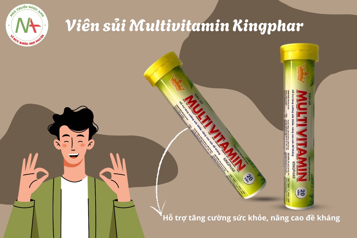 Viên sủi Multivitamin Kingphar hỗ trợ bồi bổ, tăng cường sức khỏe và sức đề kháng