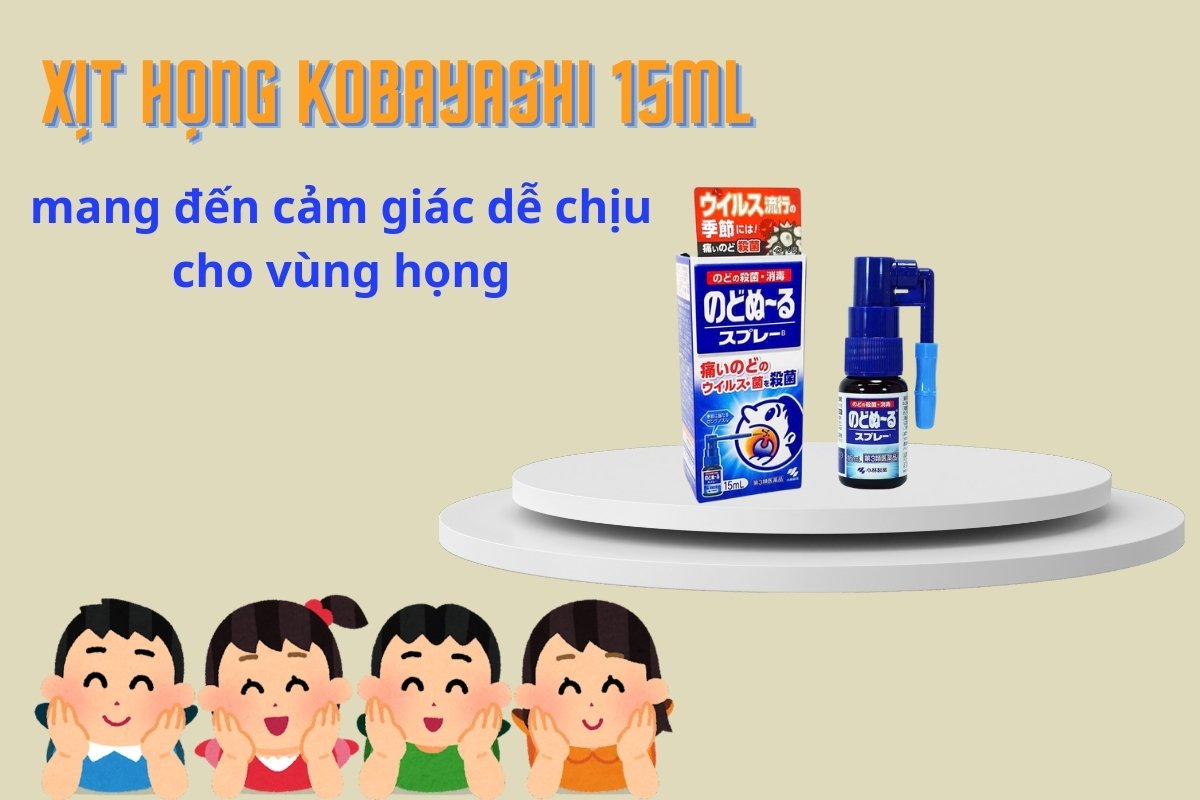 Xịt họng Kobayashi 15ml làm dịu họng