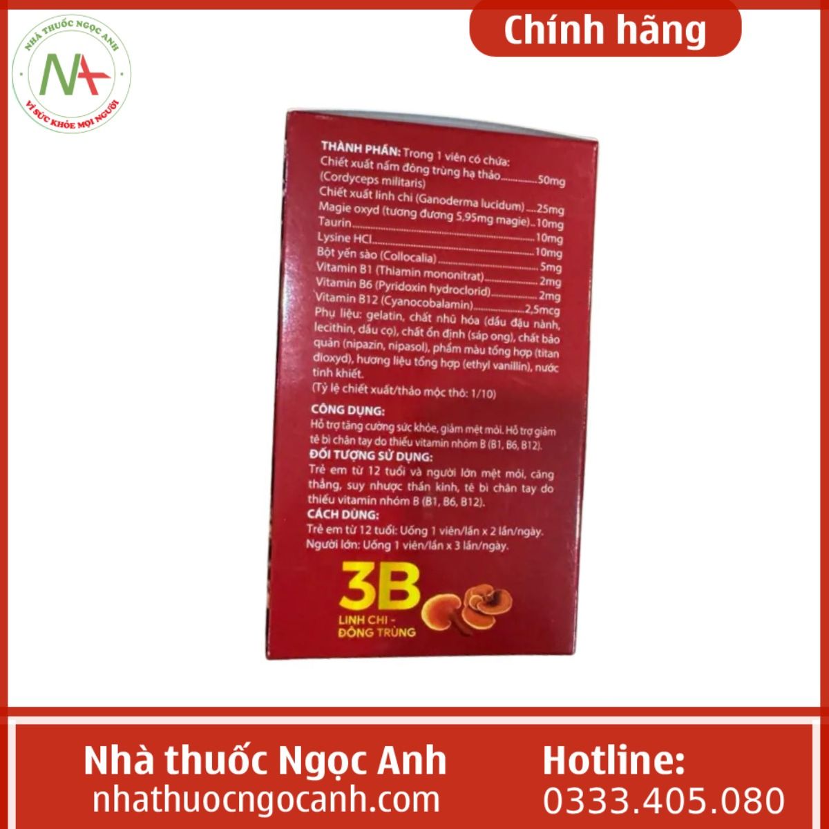 3B Linh Chi-Đông Trùng Lysine